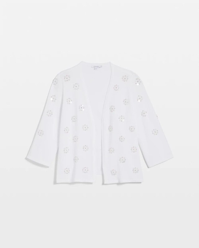 Floral Clear Sequined Cardigan - image 5